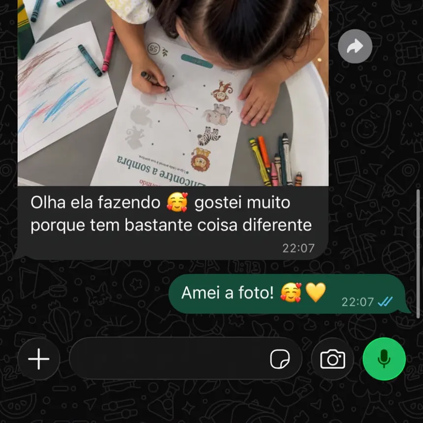Depoimento de mãe: gostei muito porque tem bastante coisa diferente